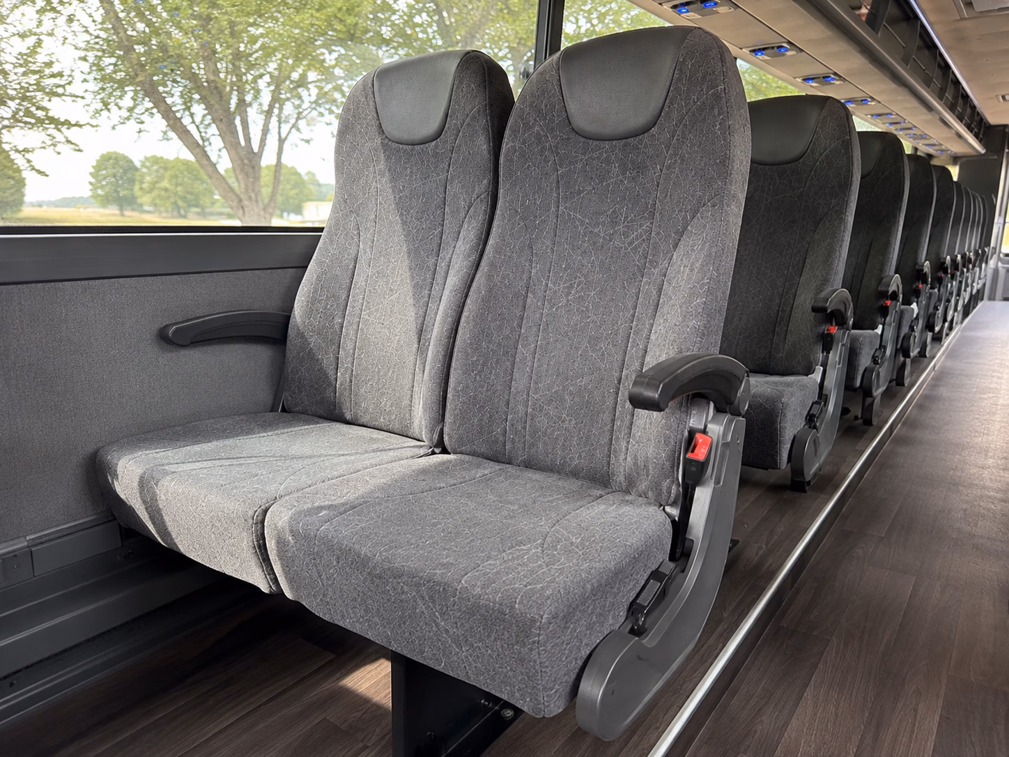 largo charter bus rental interior