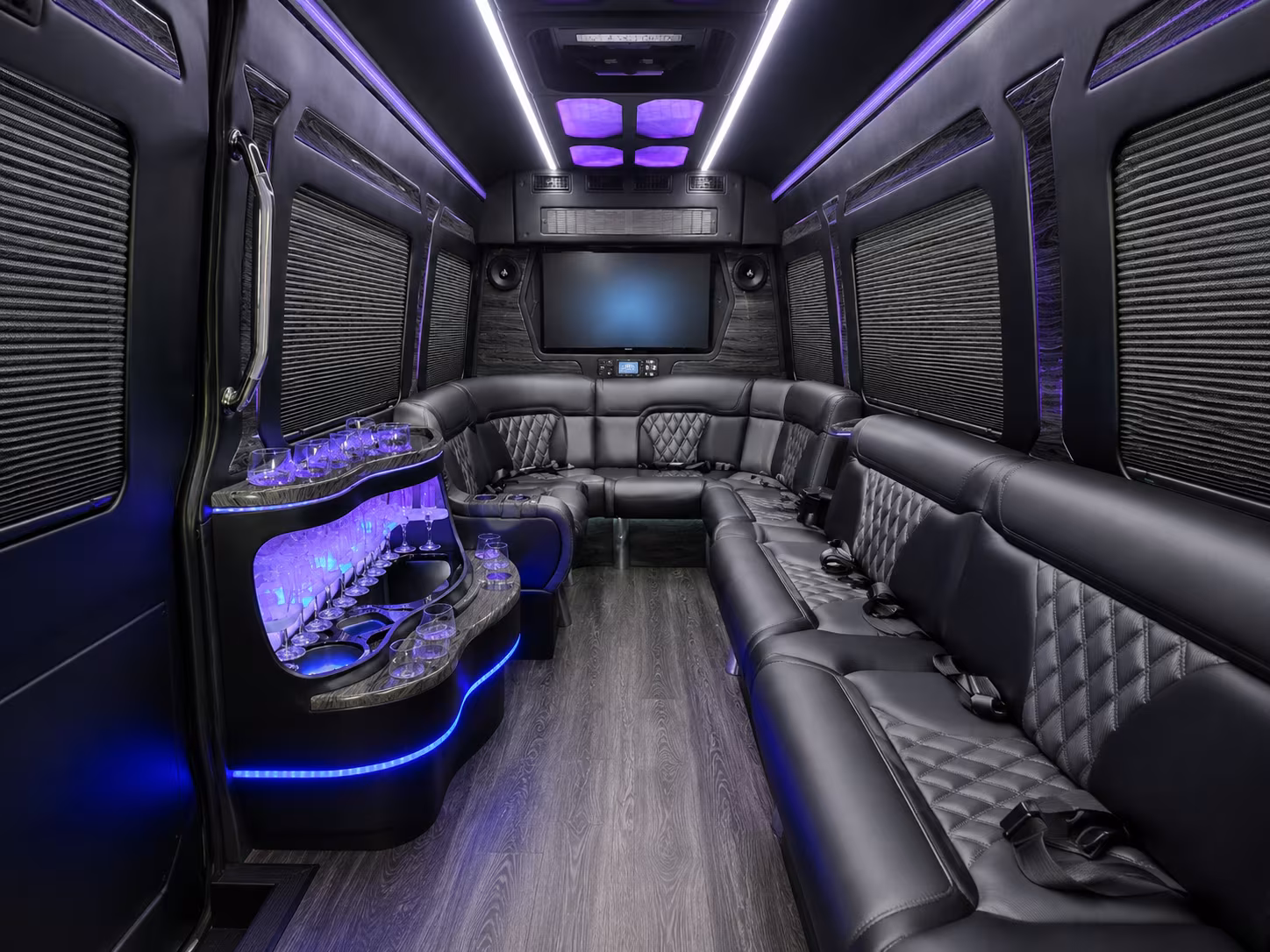 tampa 20 passenger party bus inside